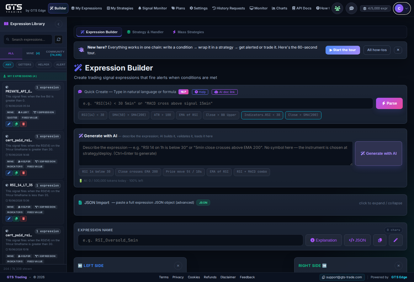 Expression Builder — full screen